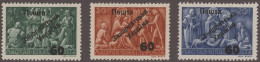 Carpathian Ukraine: 1945, On Christmas Stamp 1943, 60 On 4 F - 60 On 30 F, Three - Ukraine