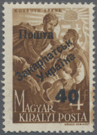 Carpathian Ukraine: 1945, 40 On 4 F Brown, Type IIIa, Mint. Tiny Toning At Right - Ucrania