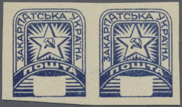 Carpathian Ukraine: 1945, June/July Definitives, 100 (F) Blue/red, Horizontal Pa - Oekraïne