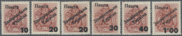 Carpathian Ukraine: 1945, Hungarian Postage Dues, 10 On 2f, 20 On 8f, 20 On 10 F - Ucraina