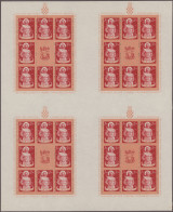 Croatia: 1944, War Relief, Complete Set Of Four Values In Cross Gutter Sheets Of - Kroatien