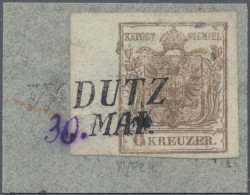 Liechtenstein - Vor- Und Mitläufer: 1850/54 Österreich 6 Kr. Braun Mit Seitenran - ...-1912 Precursores