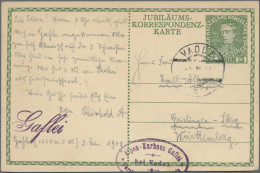 Liechtenstein - Vor- Und Mitläufer: 1909, Österr.Jubiläums-Ganzsachen-Postkarte, - ...-1912 Préphilatélie