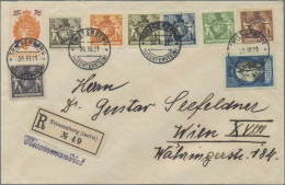 Liechtenstein: 1921, 2 Rp. Auf 10 H. Fetter Aufdruck Mit 2½ - 15 Rp. Putten Und - Cartas & Documentos