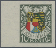 Liechtenstein: 1927, 10 Rp. Landeswappen Ungezähntes, Postfrisches Randstück, Mi - Nuevos