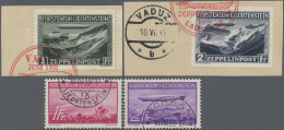 Liechtenstein: 1931/1936 Vier Zeppelinmarken Der Zwei Ausgaben Gestempelt, Dabei - Usados