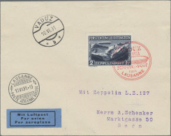 Liechtenstein: 1931, 1 U. 2 Fr. Zeppelin Auf Karte Bzw. Brief, 2 Saubere Belege - Lettres & Documents