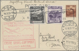 Liechtenstein: 1933, 1.20 Fr. Schloß Vaduz Mit ZuF 10 U. 50 Rp. Kosel Mit Aushil - Lettres & Documents