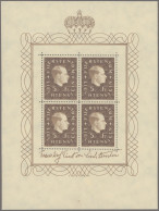 Liechtenstein: 1939, 2-3 Fr. Wappen U. 5 Fr. Fürst In 3 Postfrischen Kleinbogen, - Unused Stamps