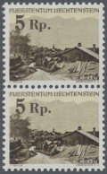 Liechtenstein: 1947, 5 Rp. A. 3 Rp. Freimarke Im Postfrischen Senkr. Paar, Dabei - Neufs