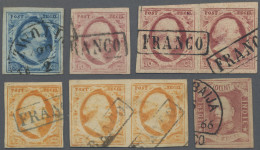 Netherlands: 1852 First Issue Three Singles Plus Pairs Of 10c. And 15c., Plus Du - Andere & Zonder Classificatie