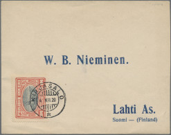 Nordingermanland: 1920 'Potato Harvest' 1m. Used On Cover To Lahti, Tied By "KIR - Local Post Stamps