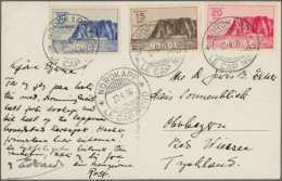 Norway: 1930, NORDKAPP 1st Issue, Complete Set Of 3 Stamps, Tied By Bilingual Cd - Lettres & Documents