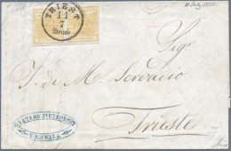 Österreich: 1850, 1 Kr. Gelbocker, Waagerechtes Paar, Doppelseitiger Druck, Alls - Storia Postale