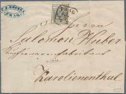 Österreich: 1850, 2 Kr. Schwarz, Handpapier, Type Ia (Scheintype Ib, Da Obere Re - Cartas & Documentos