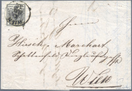 Österreich: 1850, 2 Kr. Schwarz, Type IIIa, Kabinettstück Als Einzelfrankatur Au - Lettres & Documents