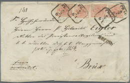 Österreich: 1850, 3 Kr. Rot, Handpapier, Type IIIa, Zwei Senkrechte Paar Sowie R - Storia Postale