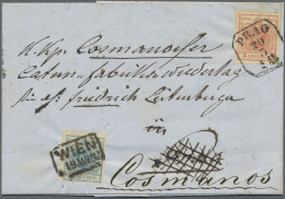 Österreich: 1850, 3 Kr. Rot, Handpapier, Breitrandig Auf Brief Mit Inhalt (1852) - Covers & Documents