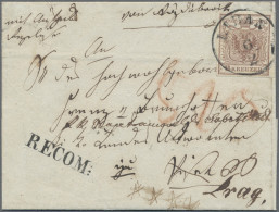 Österreich: 1850, 6 Kr. Rötlichbraun, Handpapier, Type Ia, Zwei Exemplare Auf Re - Covers & Documents