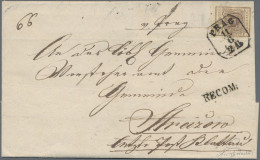 Österreich: 1850, 6 Kr. Braun, Handpapier, Type Ib, Zwei Exemplare In Verschiede - Cartas & Documentos