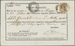 Österreich: 1850, 6 Kr. Braun, Handpapier, Type III, Frankiert Auf "vorausentwer - Cartas & Documentos