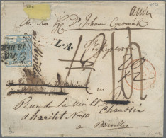 Österreich: 1850, 9 Kr. Blau, Handpapier, Type I, Marke Rechts Unten Eckbug, Als - Brieven En Documenten