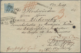 Österreich: 1850, 9 Kr. Blau, Handpapier, Type I, Oben Angeschnitten, Vorderseit - Lettres & Documents