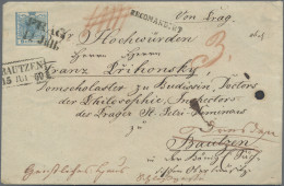 Österreich: 1850, 9 Kr. Blau, Handpapier, Type I, Oben Angeschnitten, Vorderseit - Covers & Documents