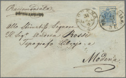 Österreich: 1850, 9 Kr. Blau, Handpapier, Type III Sowie Rückseitig Geklebt 6 Kr - Covers & Documents