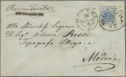 Österreich: 1850, 9 Kr. Blau, Handpapier, Type III Sowie Rückseitig Geklebt 6 Kr - Cartas & Documentos
