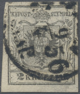 Österreich: 1854, 2 Kr. Mausgrau, Type IIIa, Gut Gerandetes Prachtstück, Mit Tei - Gebruikt