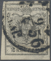 Österreich: 1854, 2 Kr. Mausgrau, Type IIIa, Gut Gerandetes Prachtstück, Mit Tei - Usados