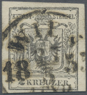 Österreich: 1854, 2 Kr. Mausgrau, Type IIIb, Platte A, Noch Voll- Bis Breitrandi - Oblitérés