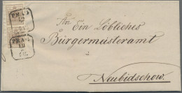 Österreich: 1850, 6 Kr. Braun, Maschinenpapier, Senkrechtes Paar, Type II Sowie - Brieven En Documenten