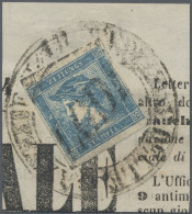 Österreich: 1851, (0,6 Kreuzer), Sog "blauer Merkur", Type I B, Hellblau, Links - Brieven En Documenten