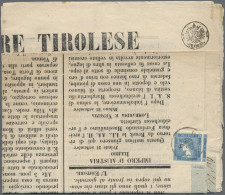 Österreich: 1851, Zeitungsmarke, 0.6 Kr. Blau, Allseits Sehr Breitrandig, Rechts - Lettres & Documents