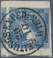 Österreich: 1851, (0,6 Kreuzer), Sog "blauer Merkur", Type III B, An Drei Seiten - Gebraucht