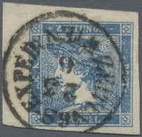 Österreich: 1851, (0,6 Kreuzer), Sog "blauer Merkur", Type III B, Links 5 Mm Ran - Gebraucht