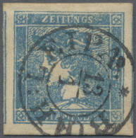 Österreich: 1851, (0,6 Kreuzer), Sog "blauer Merkur", Type III B, Blau Mit Stemp - Gebruikt