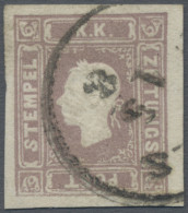 Österreich: 1859, Zeitungsmarke, 1.05 Kr. Bräunlichlila, Sauberer Teilstempel, P - Oblitérés