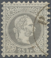 Österreich: 1867, Franz-Joseph, 25 Kr. Hellgrau, Type I, Sauberer Teilstempel Mo - Gebraucht