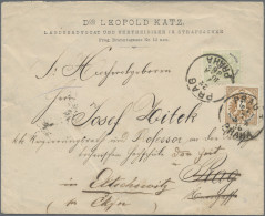 Österreich: 1883, Doppeladler, 2 Kr. Und 3 Kr. Auf Ortsbrief Von PRAG, Weitergel - Brieven En Documenten