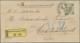 Österreich: 1890, 20 Kr., Als Einzelfrankatur Auf Reco-Auslandsbrief Von Reichen - Briefe U. Dokumente