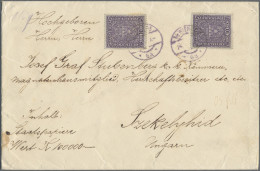 Österreich: 1917, 100 Kr. Schwärzlichbraunviolett, Enorm Seltene Mehrfachfrankat - Brieven En Documenten