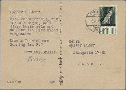 Österreich: 1945, Aufdruck Auf Hitler, 5 Pfg., Type I, Unterrandstück Auf Portog - Briefe U. Dokumente