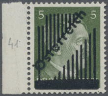 Österreich: 1945, Aufdruck Auf Hitler, 5 Pfg. Mit 15/14 Verschiedene Gitterlinie - Unused Stamps