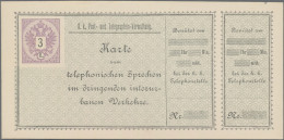 Österreich - Telefonsprechkarten: 1886/1889, Telefonsprechkarte 3 Fl. Violett Mi - Otros