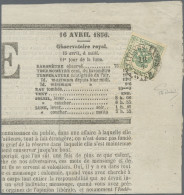 Österreich - Zeitungsstempelmarken: 1853, 2 Kr. Blaugrün, Auf Kpl. Zeitung Bzw. - Newspapers