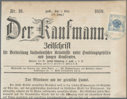 Österreich - Zeitungsstempelmarken: 1858, 1 Kr. Blau, Type I, Rechts Randliniens - Newspapers