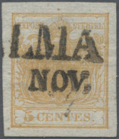 Österreich - Lombardei Und Venetien: 1850, 1 Cent. Braunorange Mit Sehr Zartem M - Lombardy-Venetia